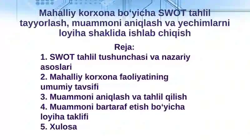SWOT tahlil 2