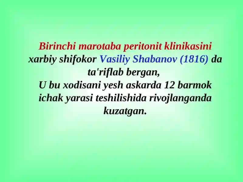 O‘tkir  peritonit 2