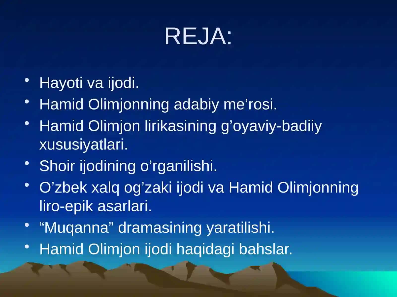 Hamid Olimjon hayoti va ijodi 2