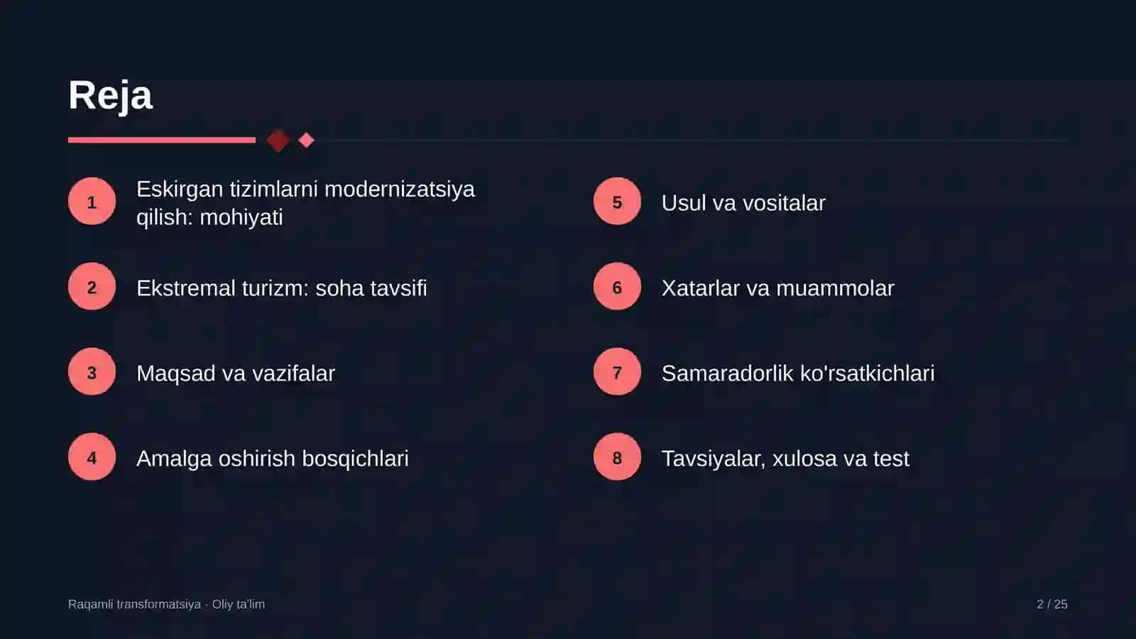 Ekstremal turizmda eskirgan axborot tizimlarini modernizatsiya qilish 2