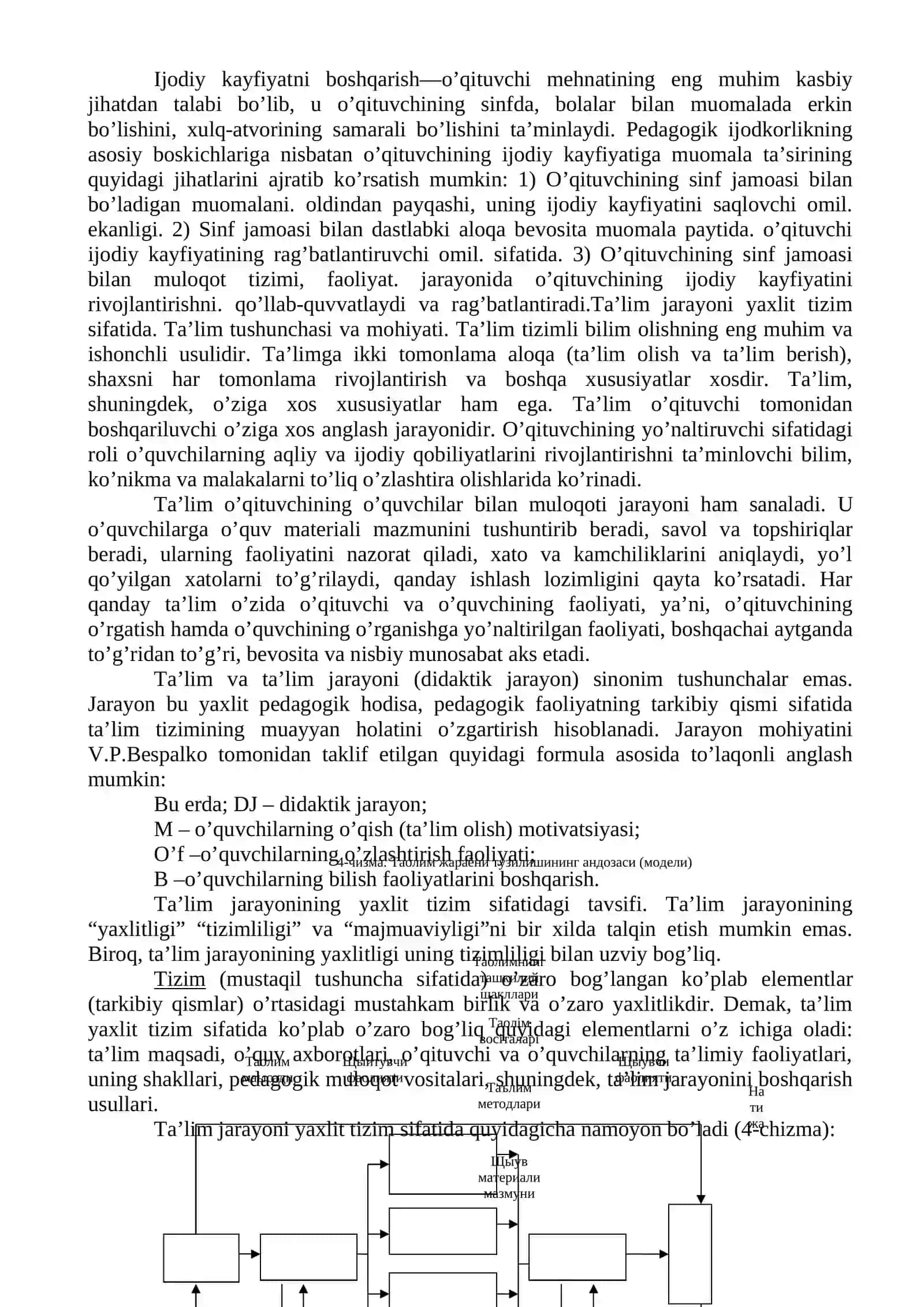 O'qituvchining ta'lim jarayaoniga qo'yiladigan asosiy talabalar va o'z ijodiy kayfiyatini boshqarish 2