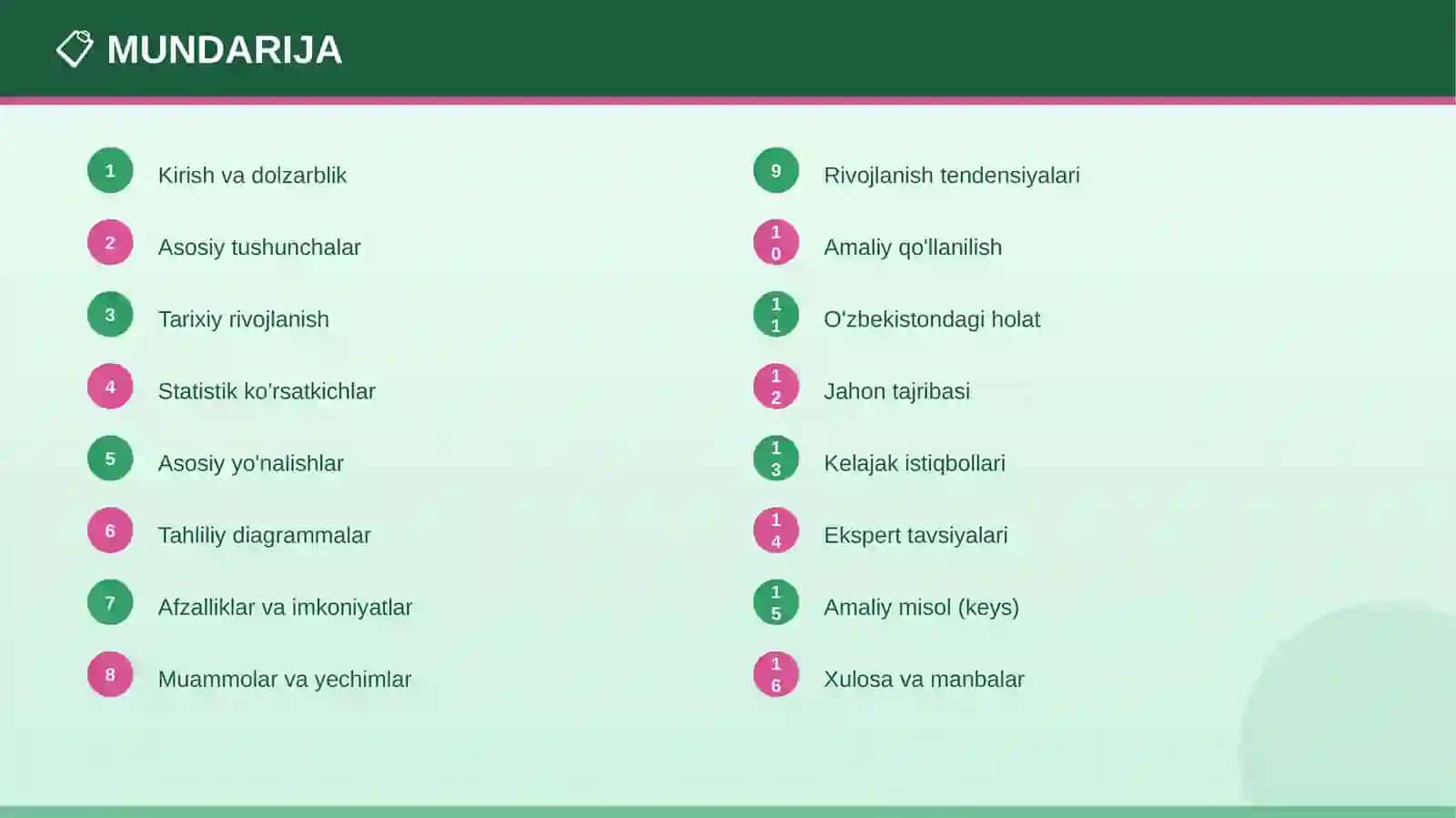BAHOLASH TIZIMLARI 2