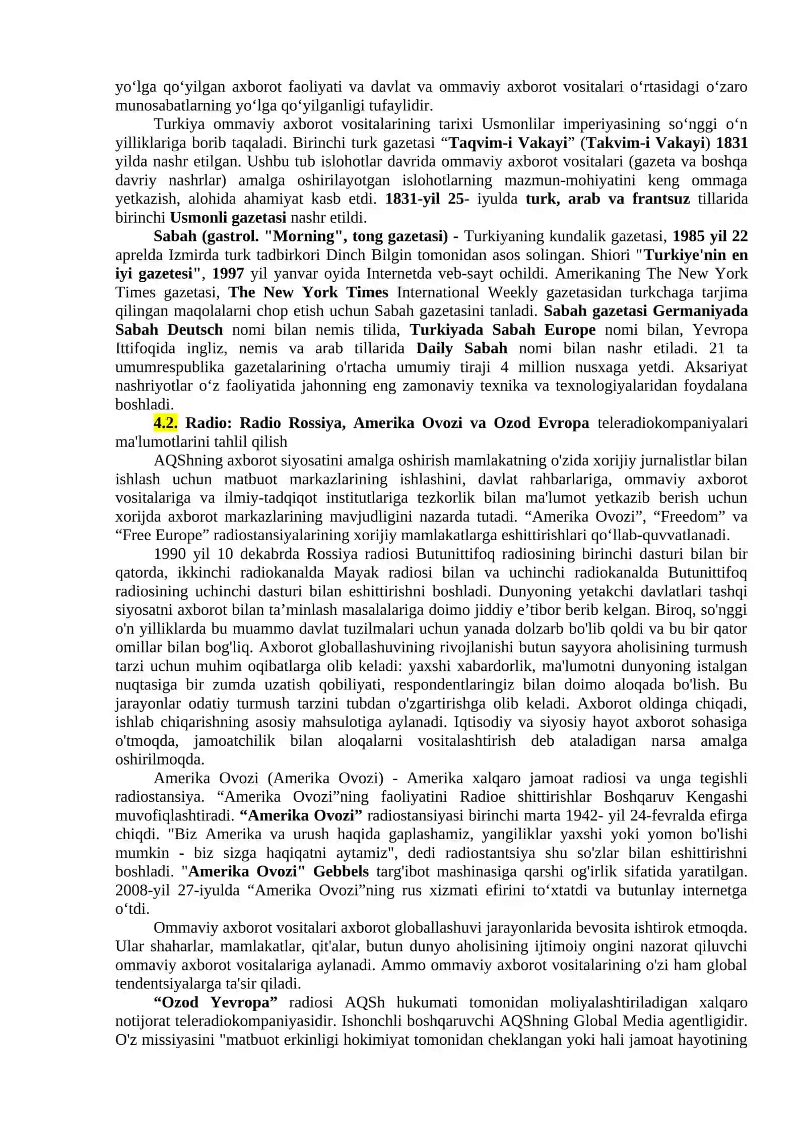 Xorijiy ommaviy axborot vositalarining media makonidagi o‘rni 2