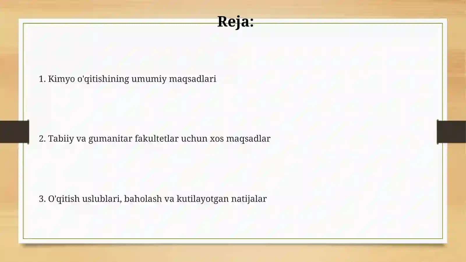 Tabiiy va gumanitarian fakultetlarida kimyo o'qitish maqsadlari 2