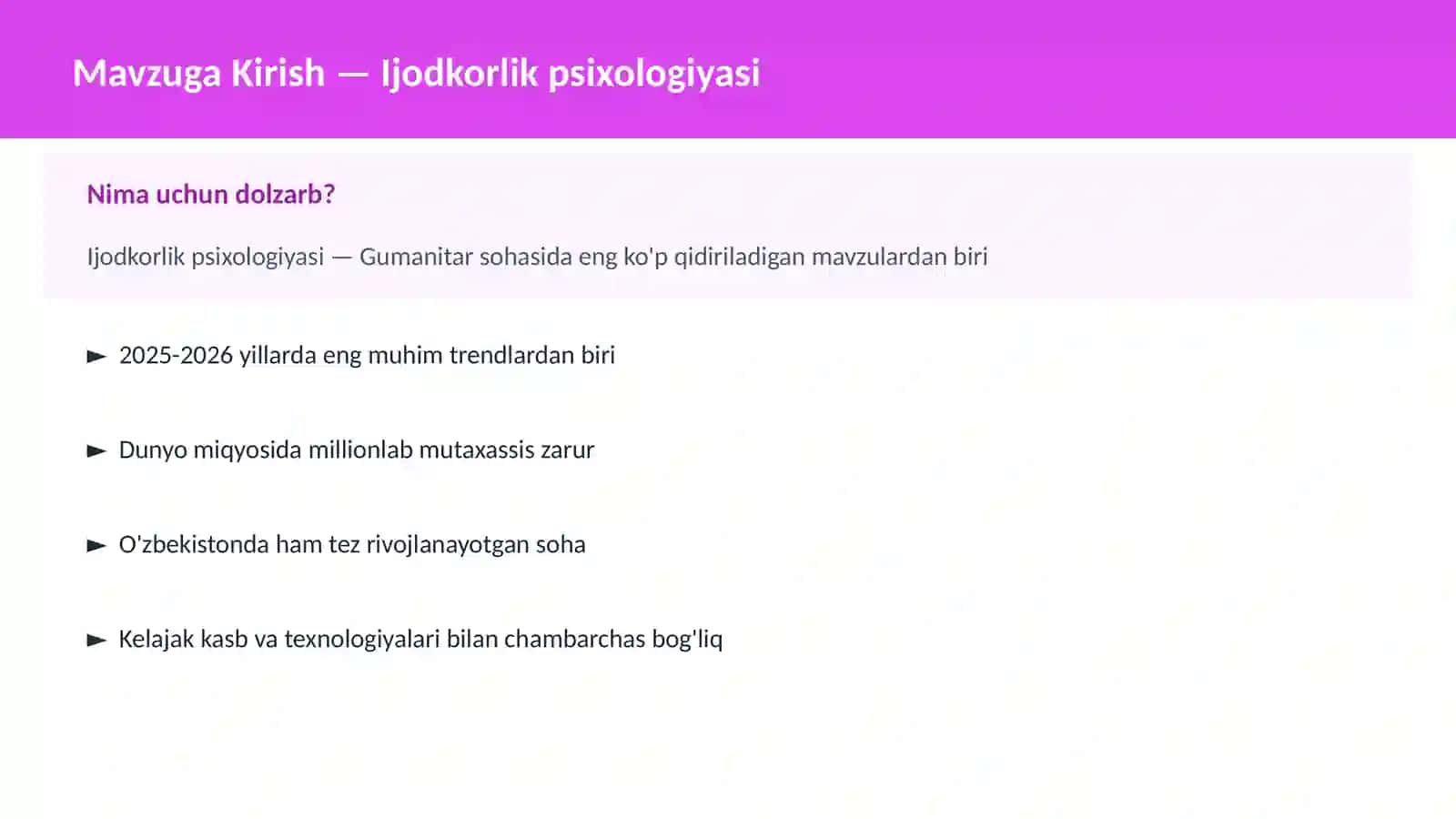 Ijodkorlik psixologiyasi 2