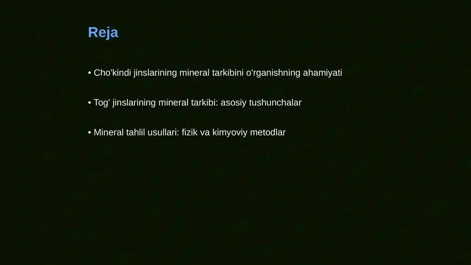 Cho'kindi jinslarining moddiy tarkibini o'rganish usullari: Tog'jinslarining mineral tarkibini aniqlash usullari 2