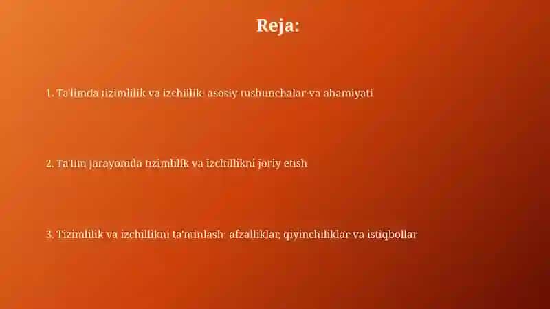 Ta'limning tizimlilik va izchillik prinsiplarini amalga oshirish 2