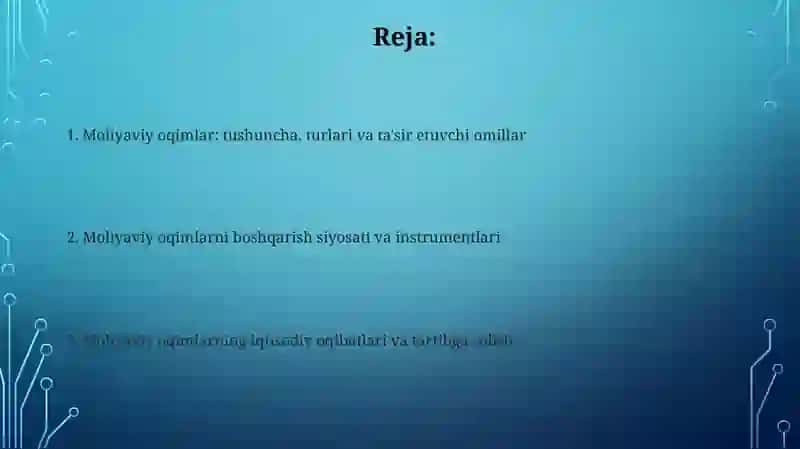 Moliyaviy oqimlar va ularni boshqarish 2