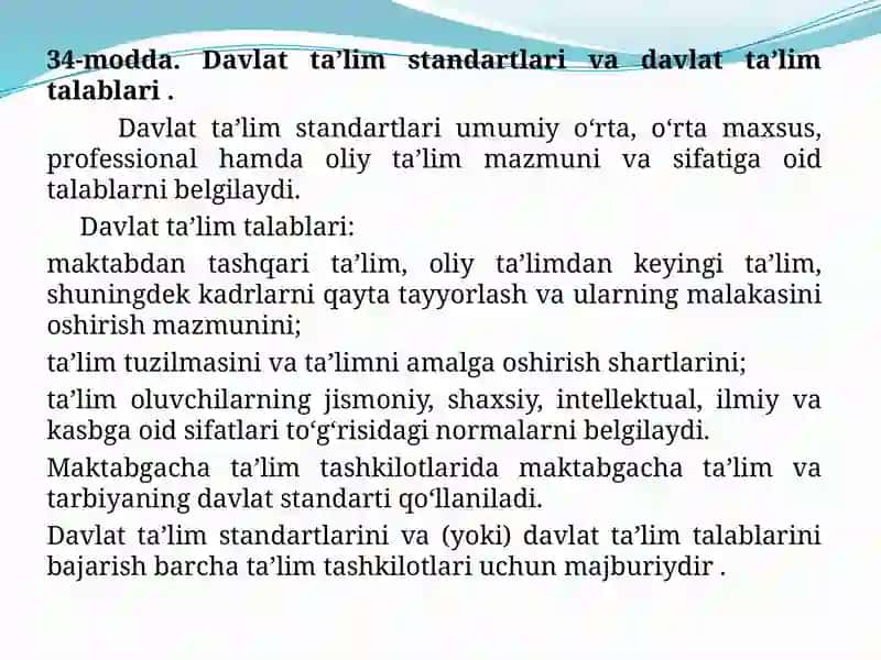 Davlat ta'lim standarti 2