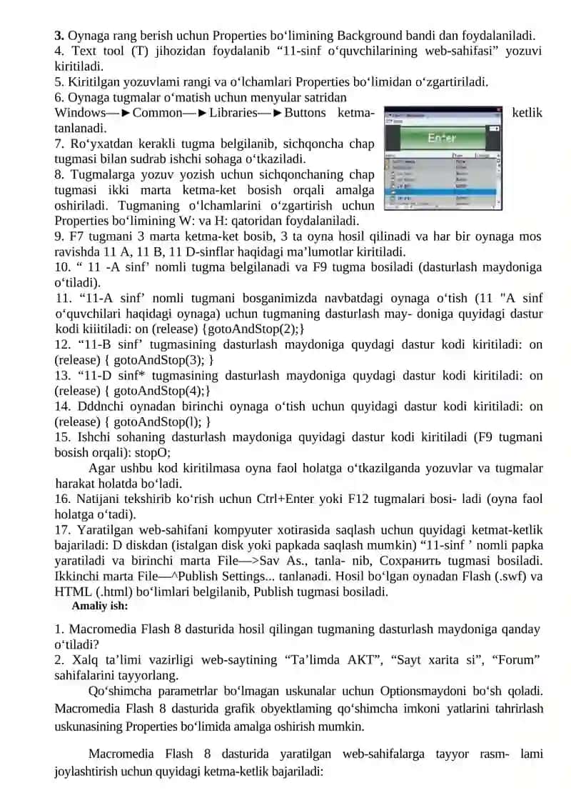 Macromedia Flash 8 dasturi 2