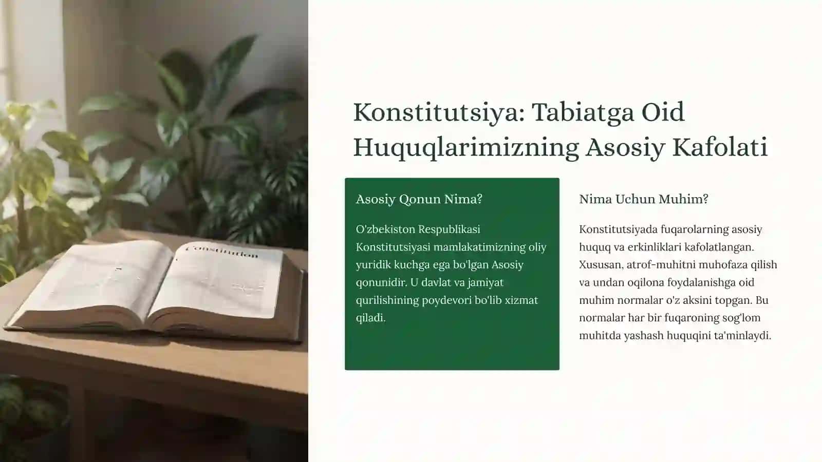 O'zbekiston Respublikasi Konstitutsiyasi va Atrof-muhitniMuhofazaQilish 2