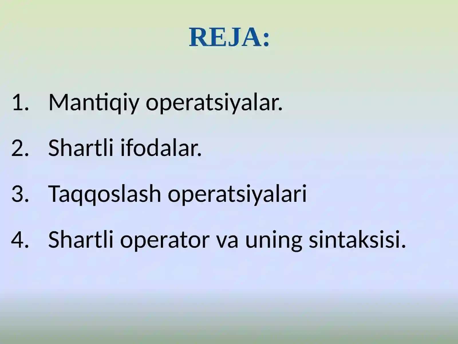 Mantiqiy operatsiyalar 2