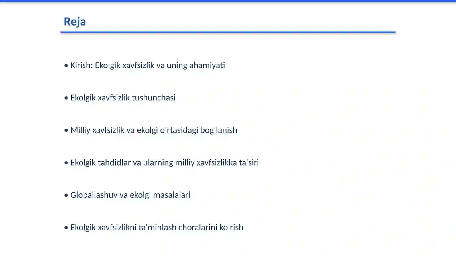 Ekolgik xavfsizlik va milliy xavfsizlik 2