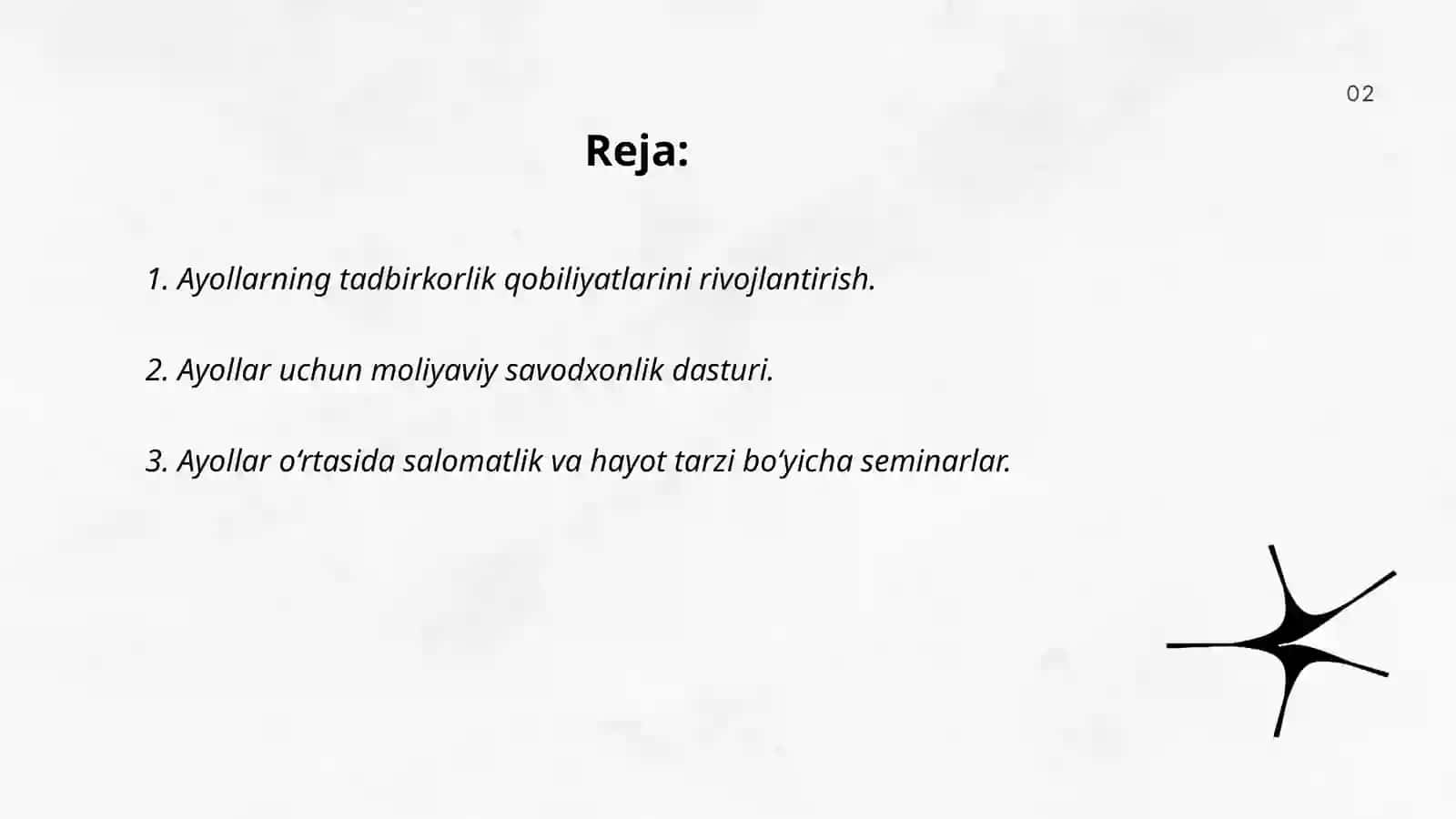 Ayollar uchun birinchi qadam 2