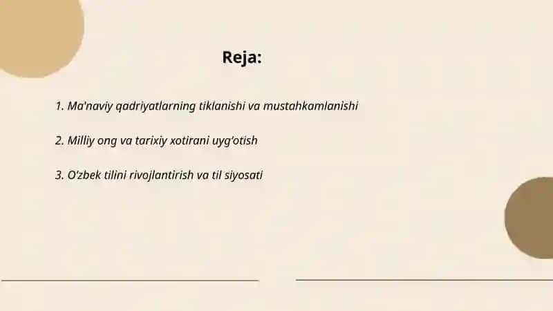 Mustaqillik yillarida Oʻzbekistondagi manaviy va madaniy taraqqiyot 2