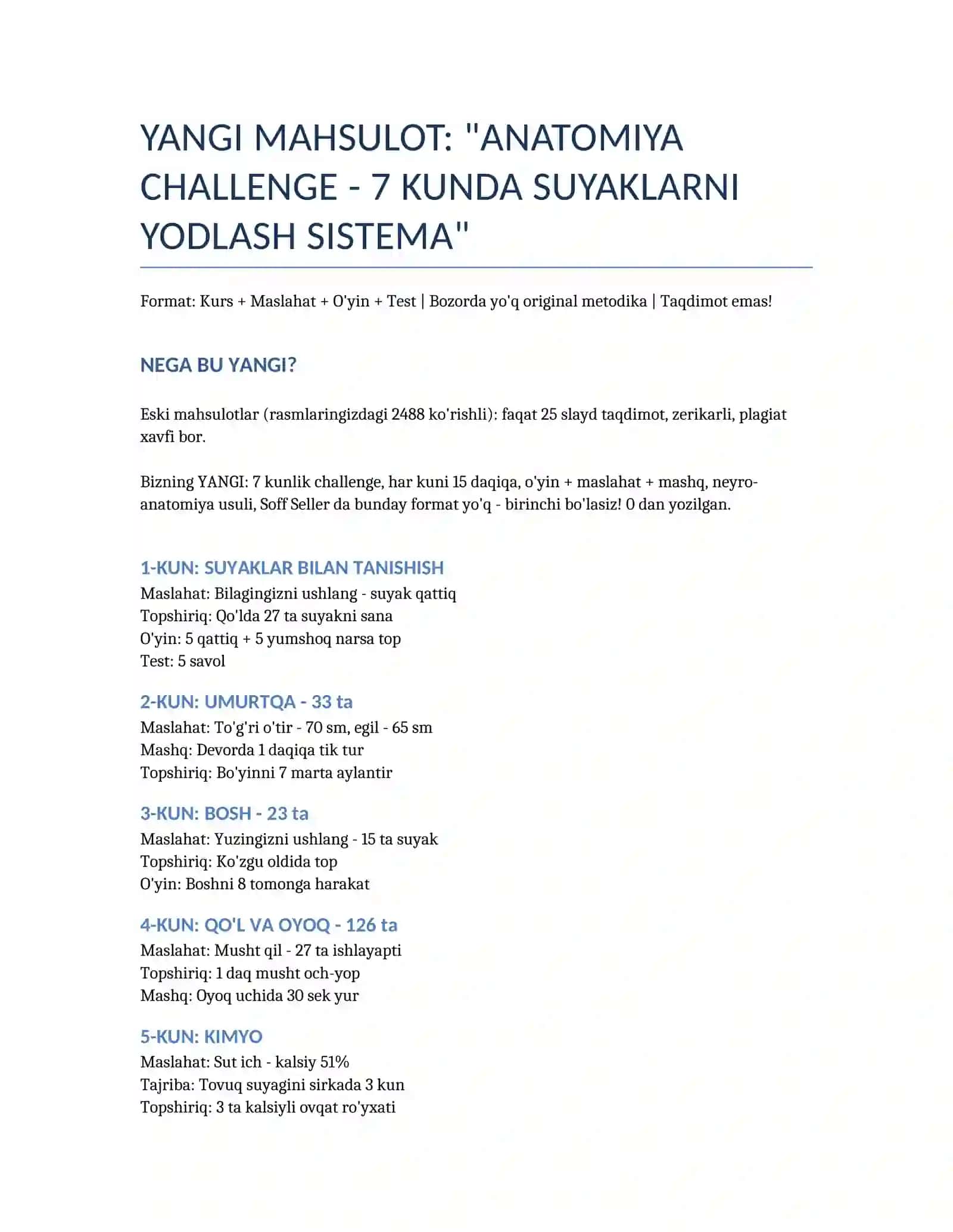 Anatomiya Challenge - 7 kunda suyaklarni yodlash sistema - Maslahat + O'yin + Test - 100% Original 2