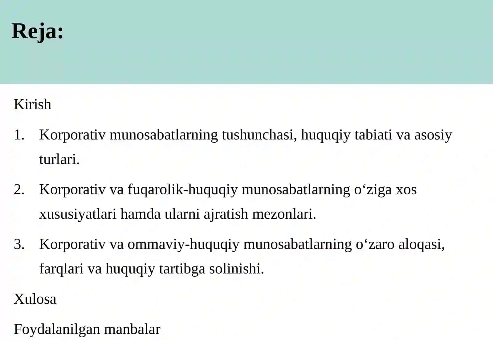 Korporativ munosabatlarning turlari korporativ, fuqarolik va ommaviy-huquqiy munosabatlarni ajratish mezonlari.pptx 2