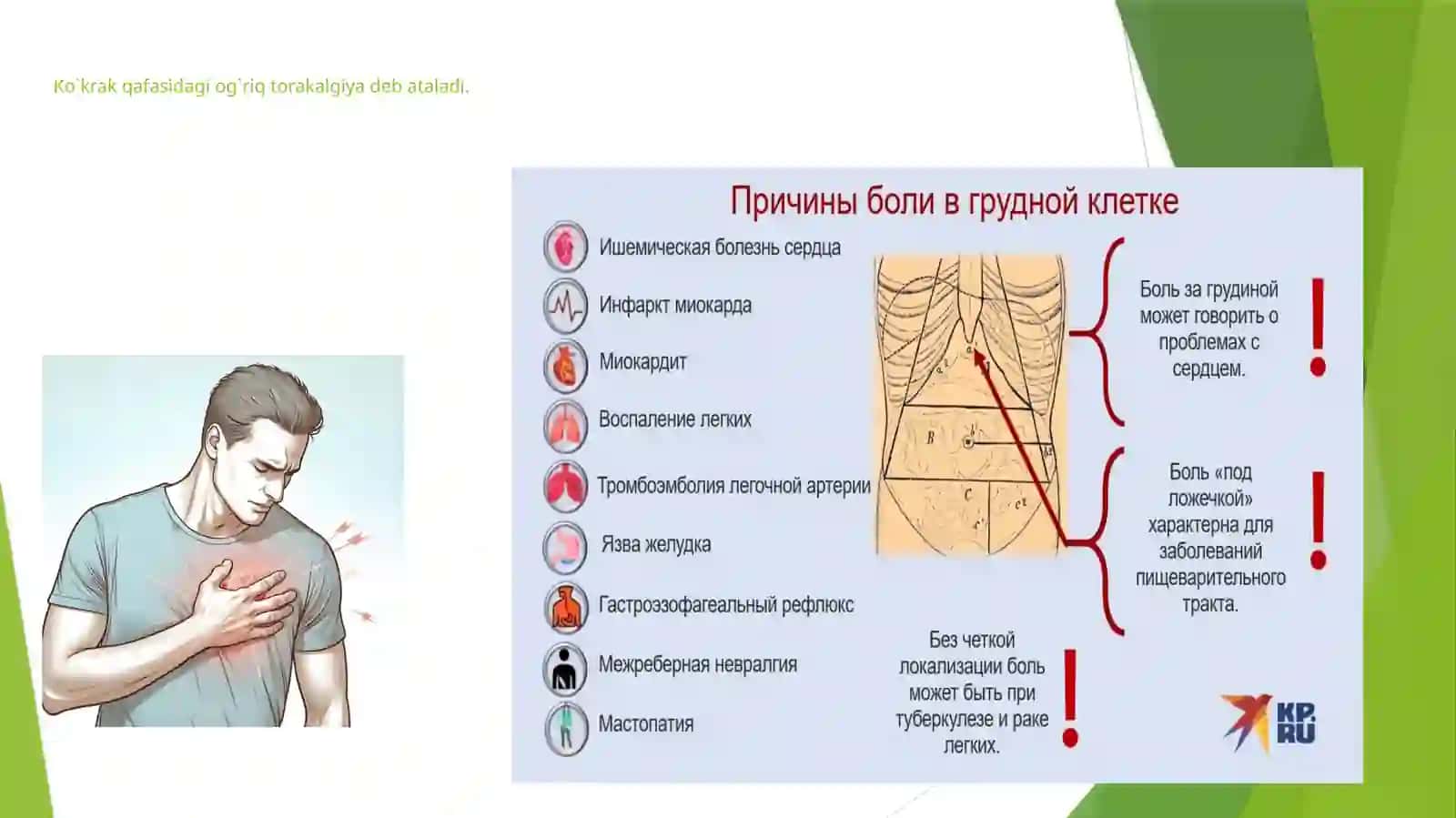 Ko`krak qafasidagi og`riq:algoritmik yondashuv asosida differensial diagnostika 2