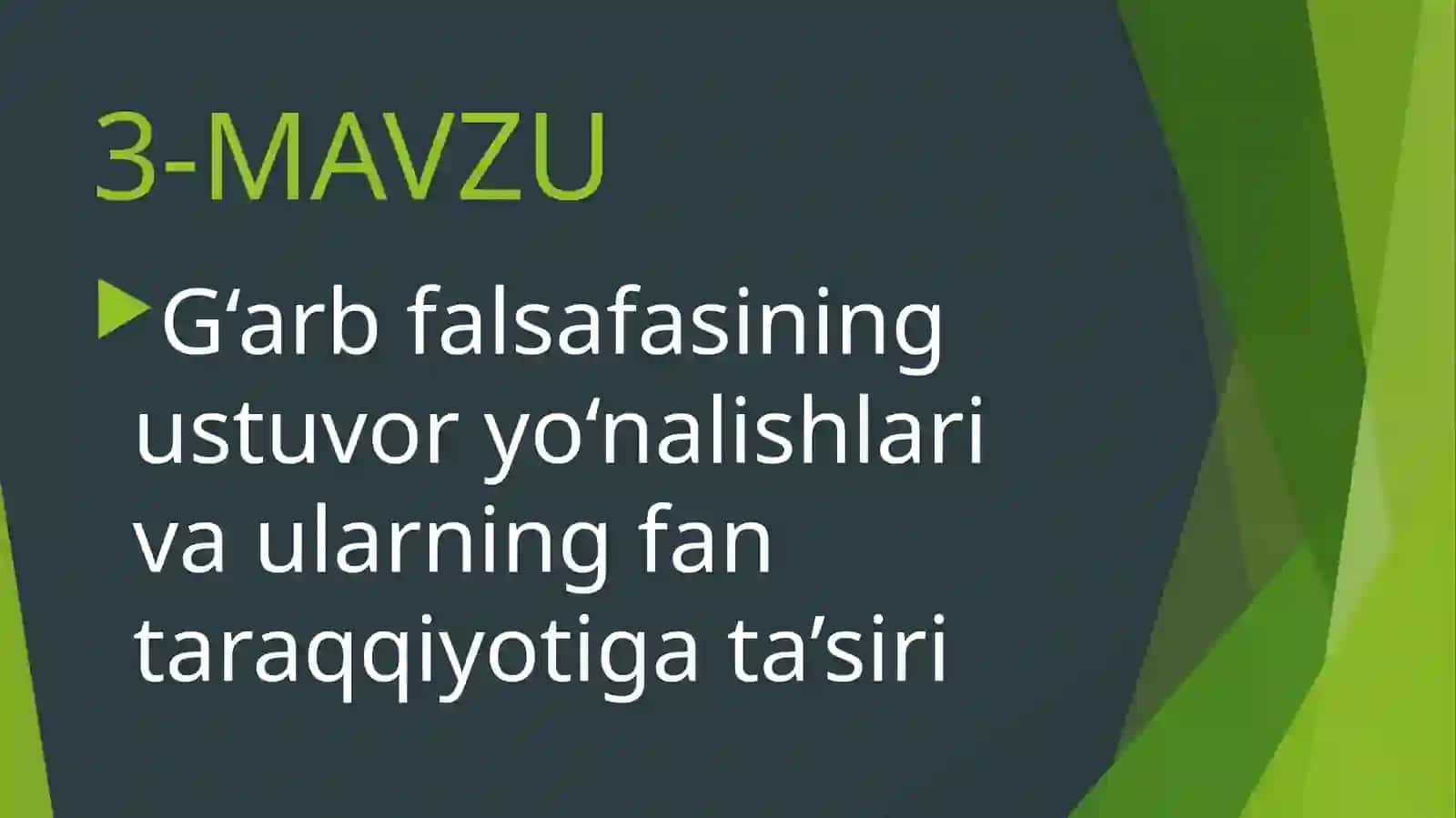 falsafa g’arb falsafasi 2
