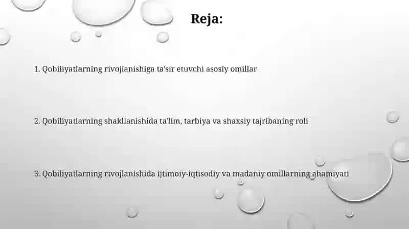 Qobilyat rivojiga ta'sir ko'rsatuvchi omillar 2