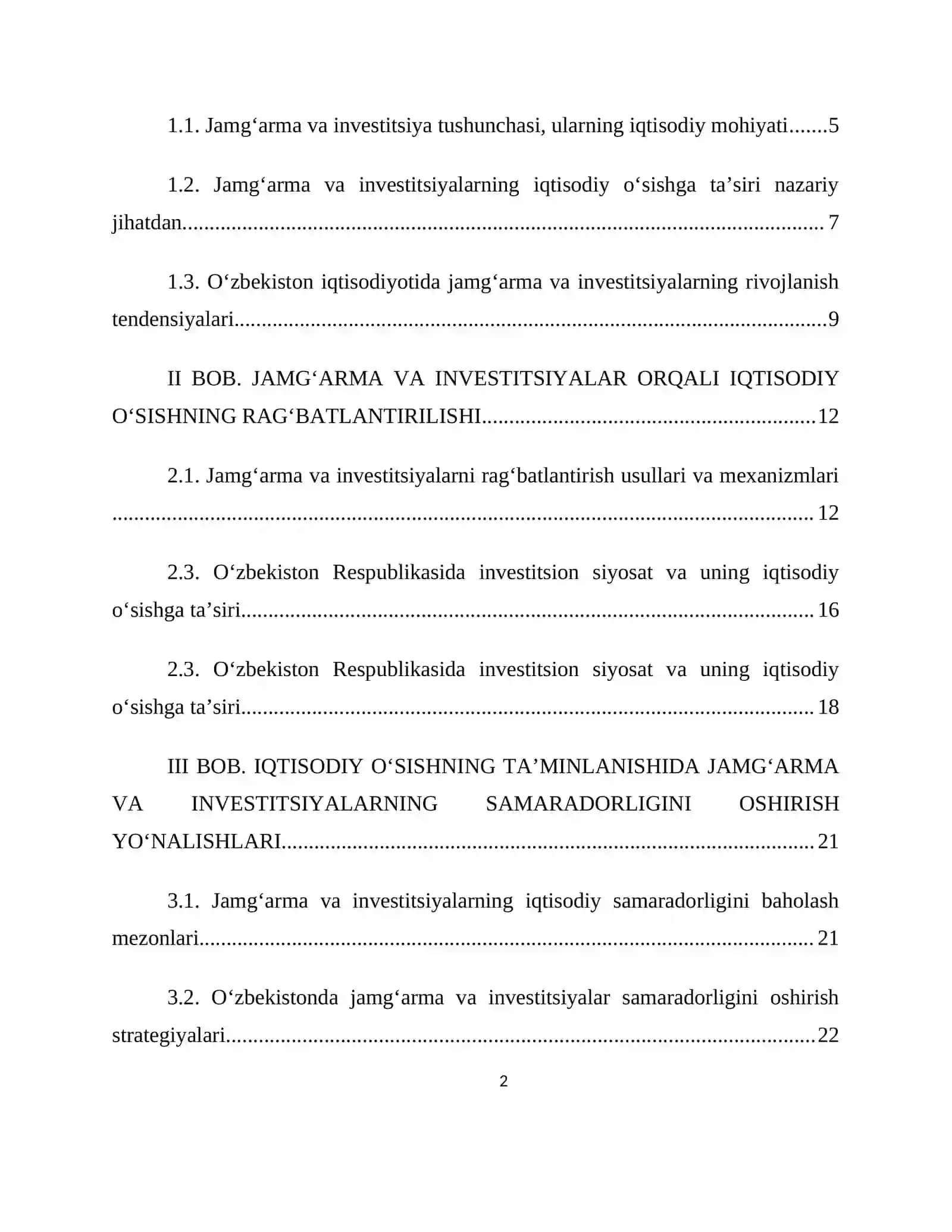 IQTISODIY O‘SISHNI RAG’BATLANTIRISHDA JAMG’ARMA VA INVESTITSIYALARNING ROLI 2