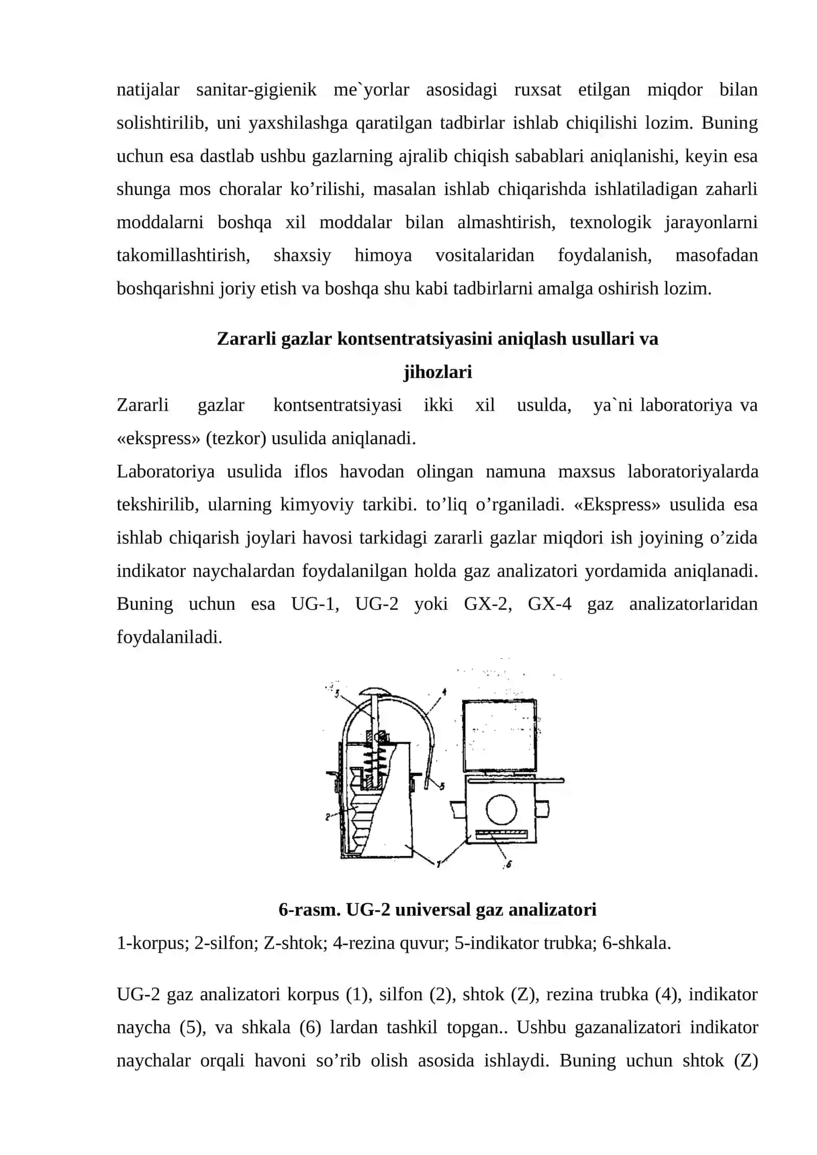 IShLАB ChIQАRISh KORXONАLАRIDАGI ZАRАRLI MODDАLАR MIQDORINI  UG-2 GАZOАNАLIZАTORIDА АNIQLАSh 2