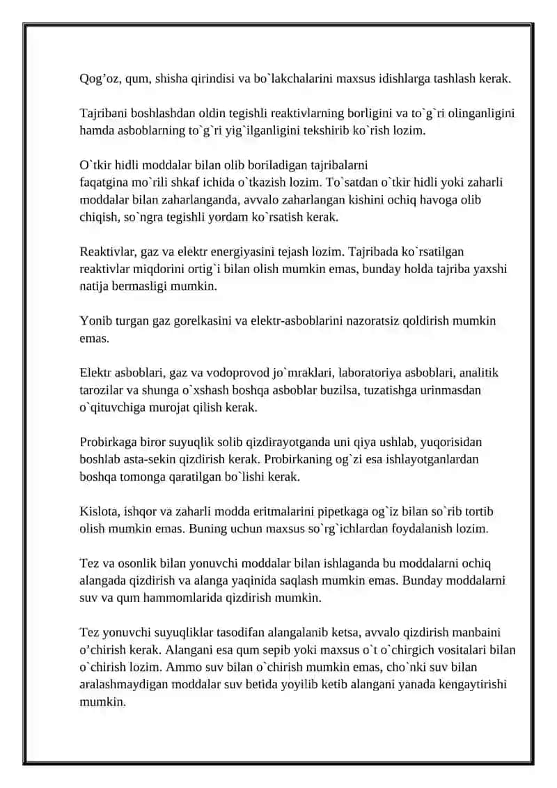 Organik moddalarni sifati jixatidan tadqiq qilish 2