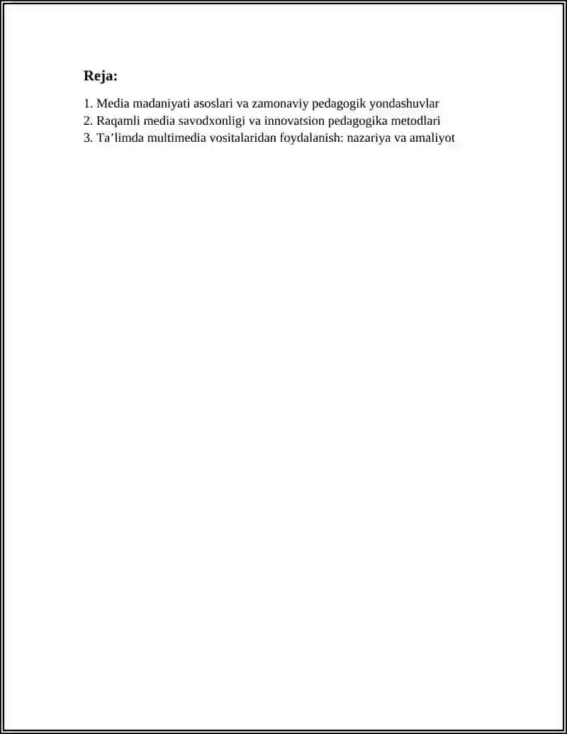 MEDIA MADANIYATI VA INNOVATSION PEDAGOGIKA 2