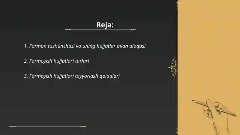 Farmon farmoyish hujjatlari haqida maʼlumot kiritish 2