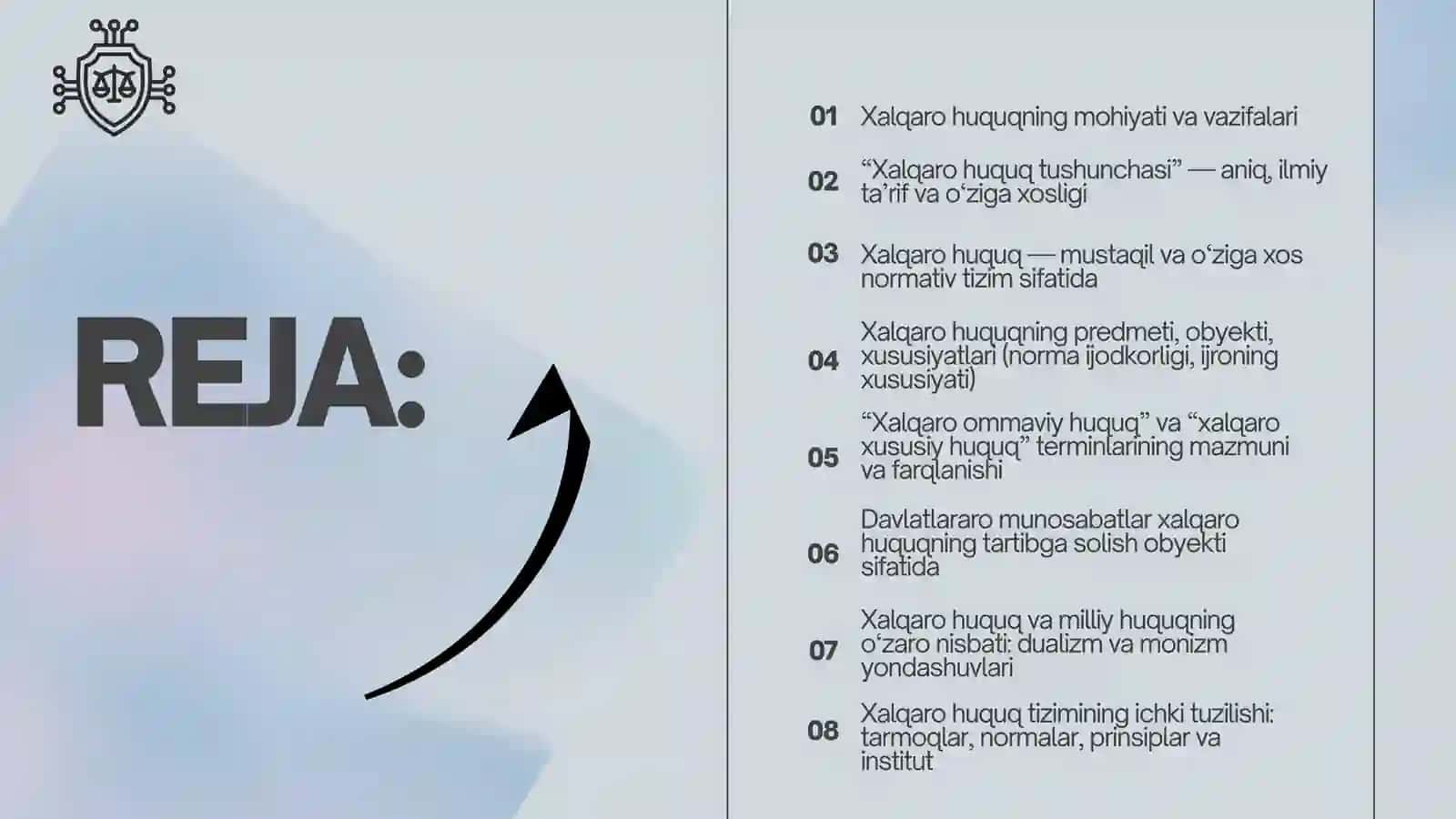 Xalqaro ommaviy huquq tushunchasi, predmeti, obyekti va tizimi.  Xalqaro ommaviy huquq asoslari 2