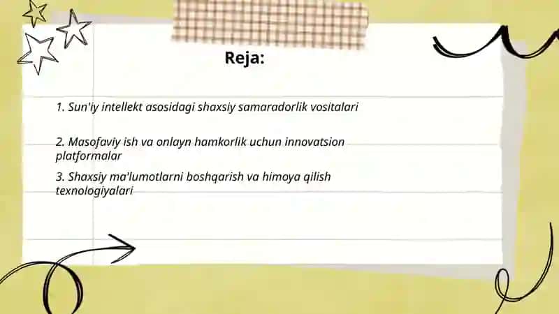 Shaxsdagi faoliyat uchun innovatsion texnologiyalar 2