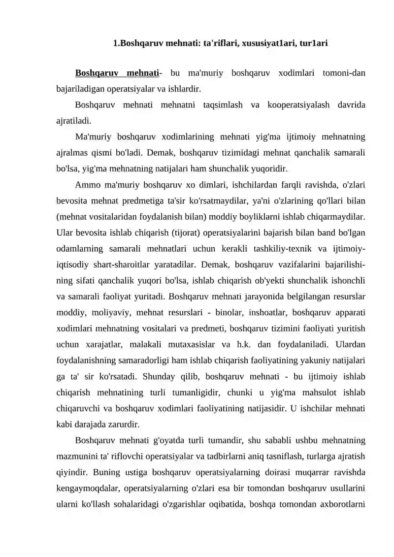 Boshqaruv Mehnati 2