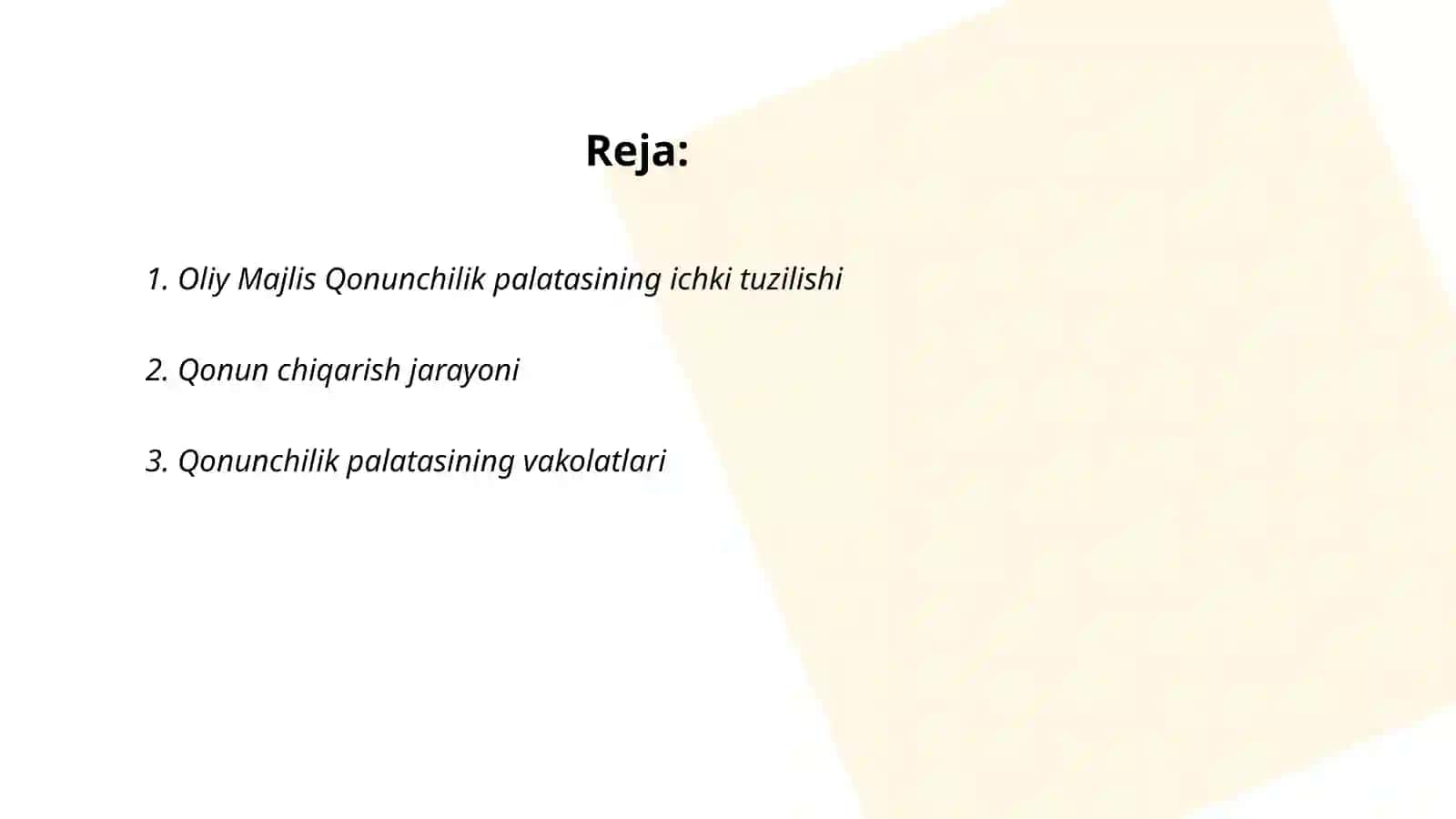 Oliy Majlis Qonunchilik palatasining huquqiy holati 2
