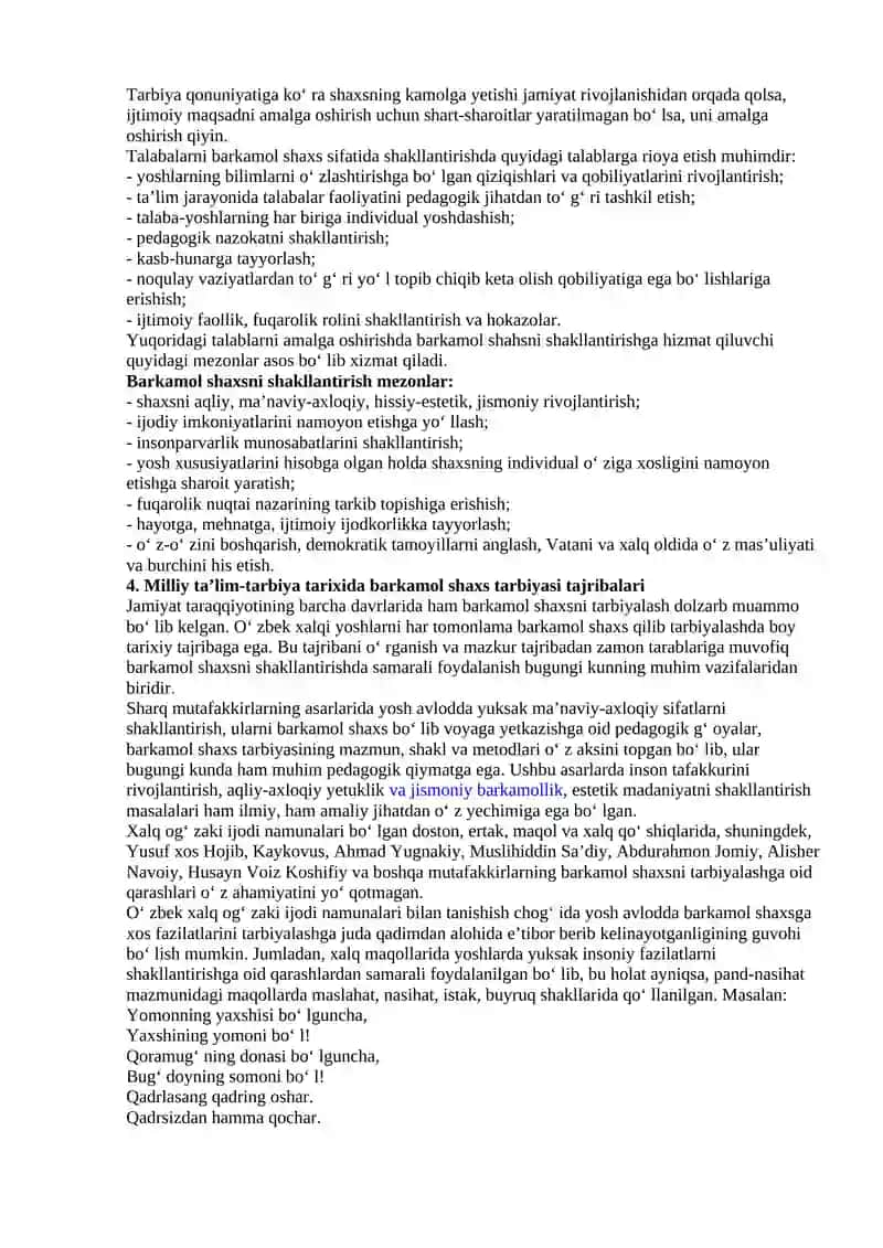 Hozirgi kunda barkamol shaxs tarbiyalanish diagnostikasi 2