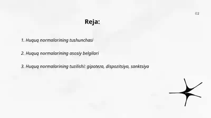 Huquq normalari tushunchasi belgilari 2