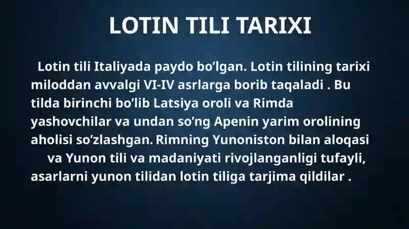 LOTIN TILI TARIXI 2