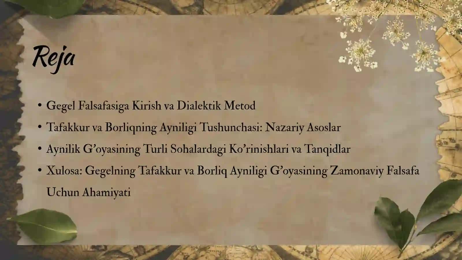 Gegelining tafakkur va borliqning ayniligi haqidagi gʼoyasi 2