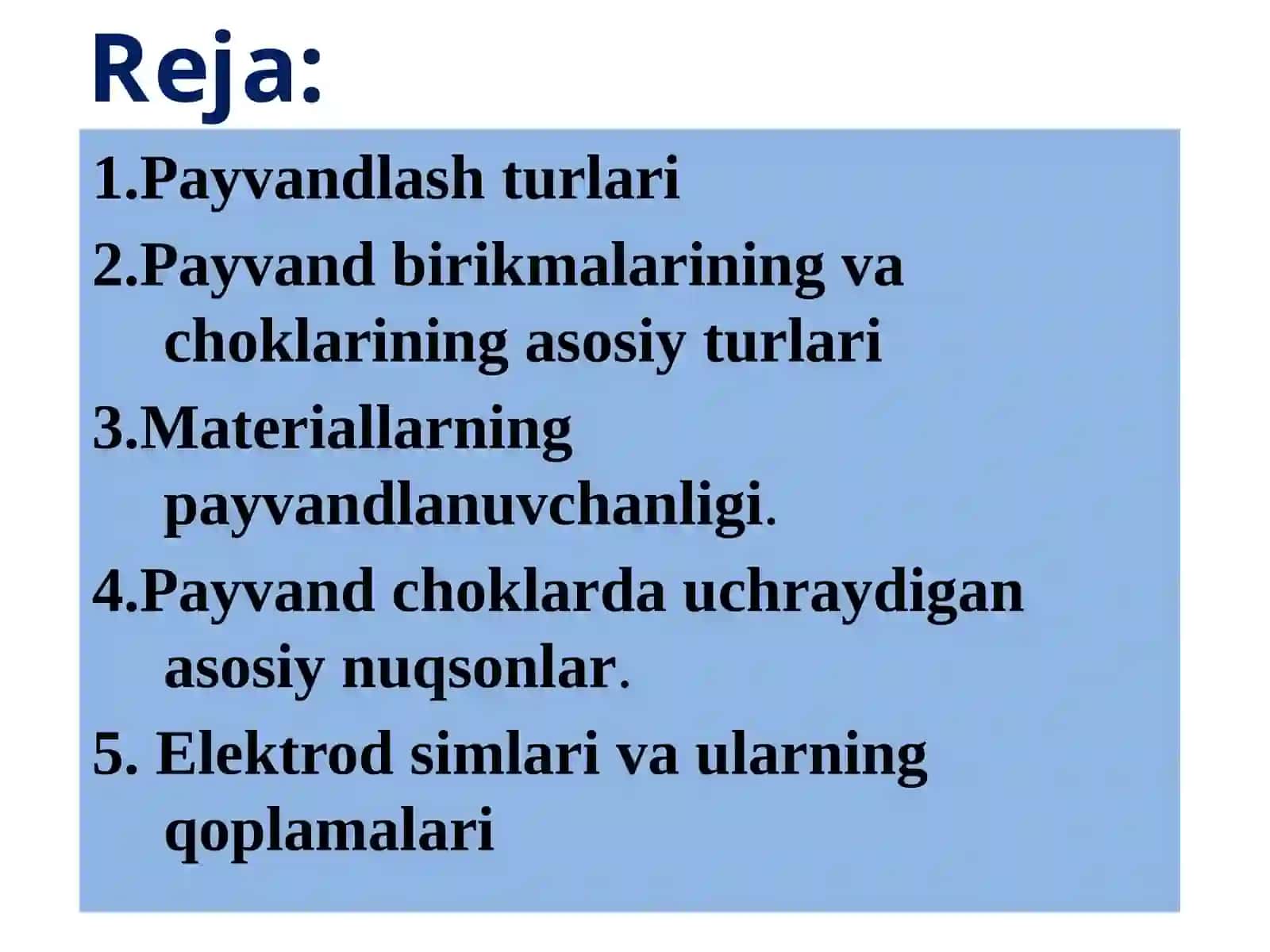 Payvandlash asoslari 2
