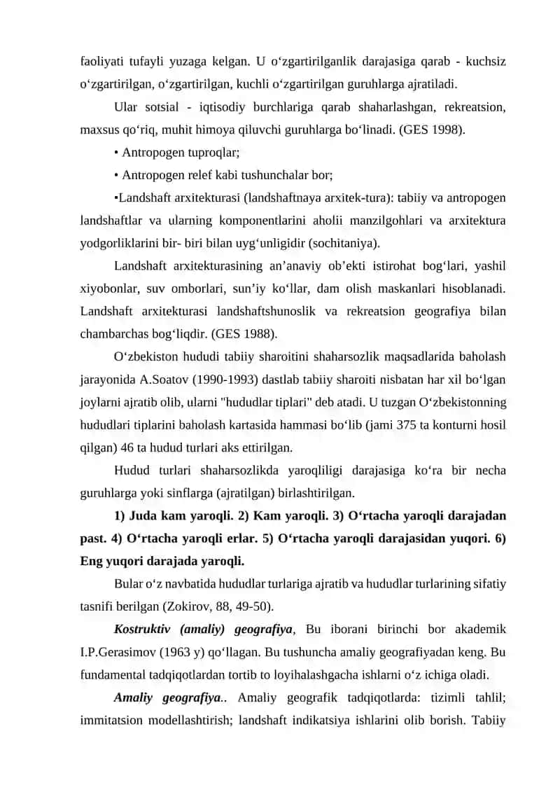 LANDSHAFT REJALASHTIRISH TIZIMIDA EKOLOGIK SINCH 2