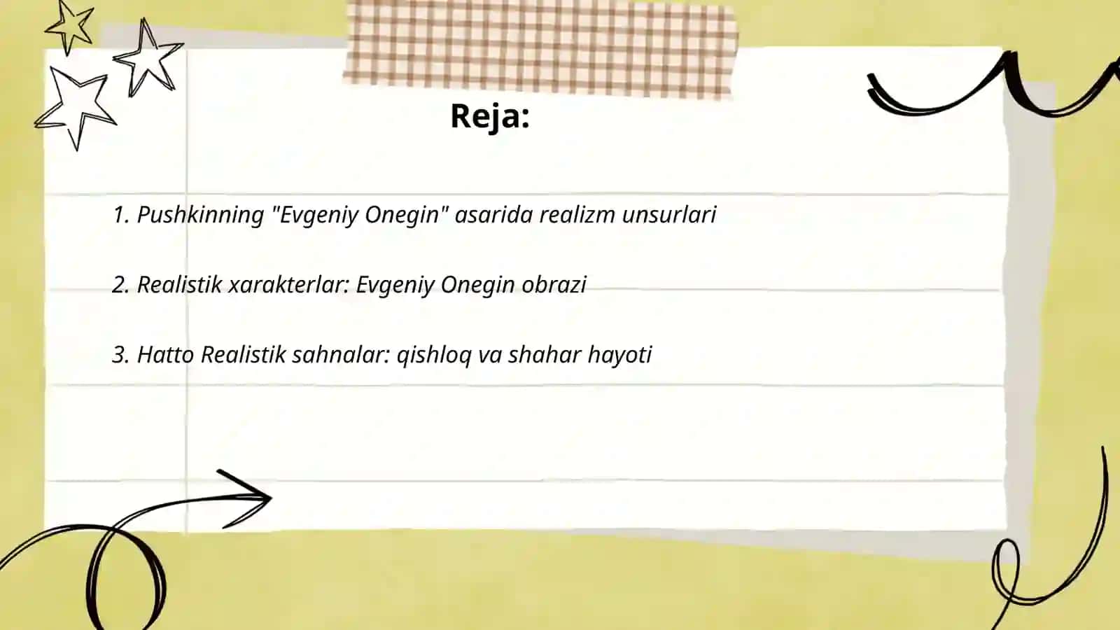 Pushkinning "Evginen Onegin" sheriy romani realistik asar sifatida 2