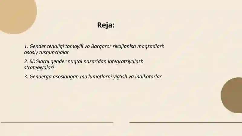 Gender tengligi tamoyili va Barqaror rivojlanish maqsadlari 2