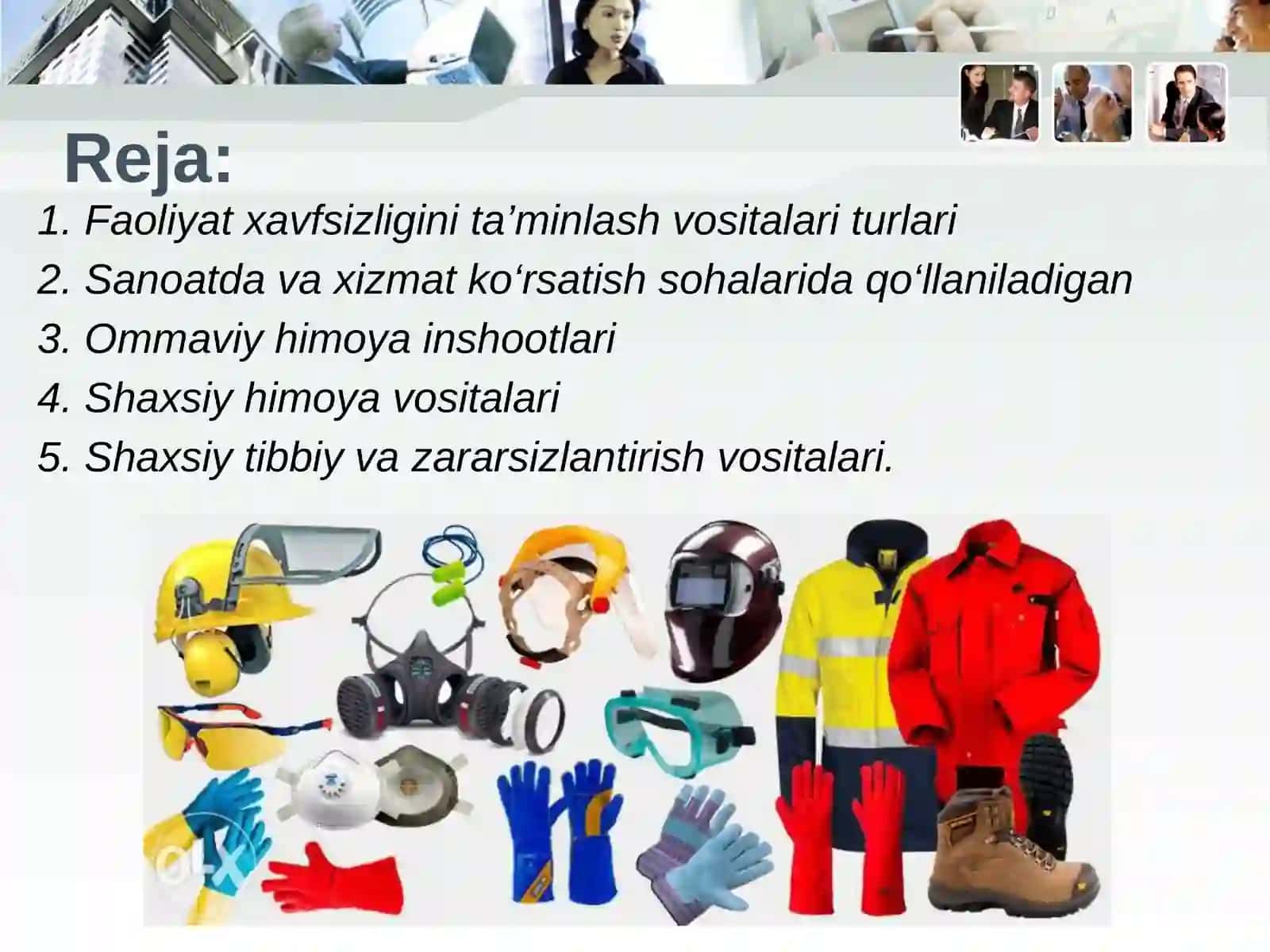 Faoliyat xavfsizligini ta'minlash vositalari 2