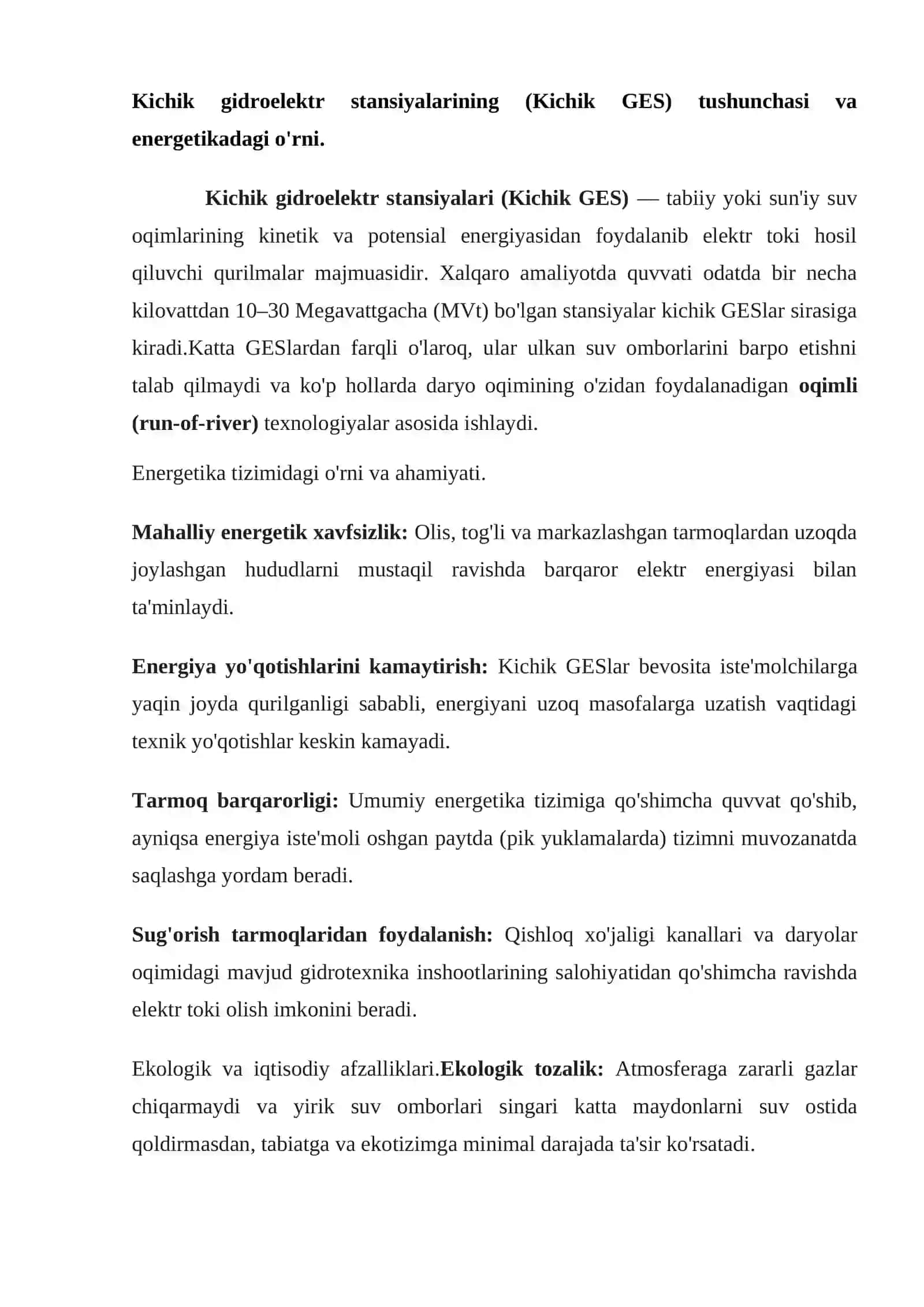 Kichik gidroelektr stansiyalar 2