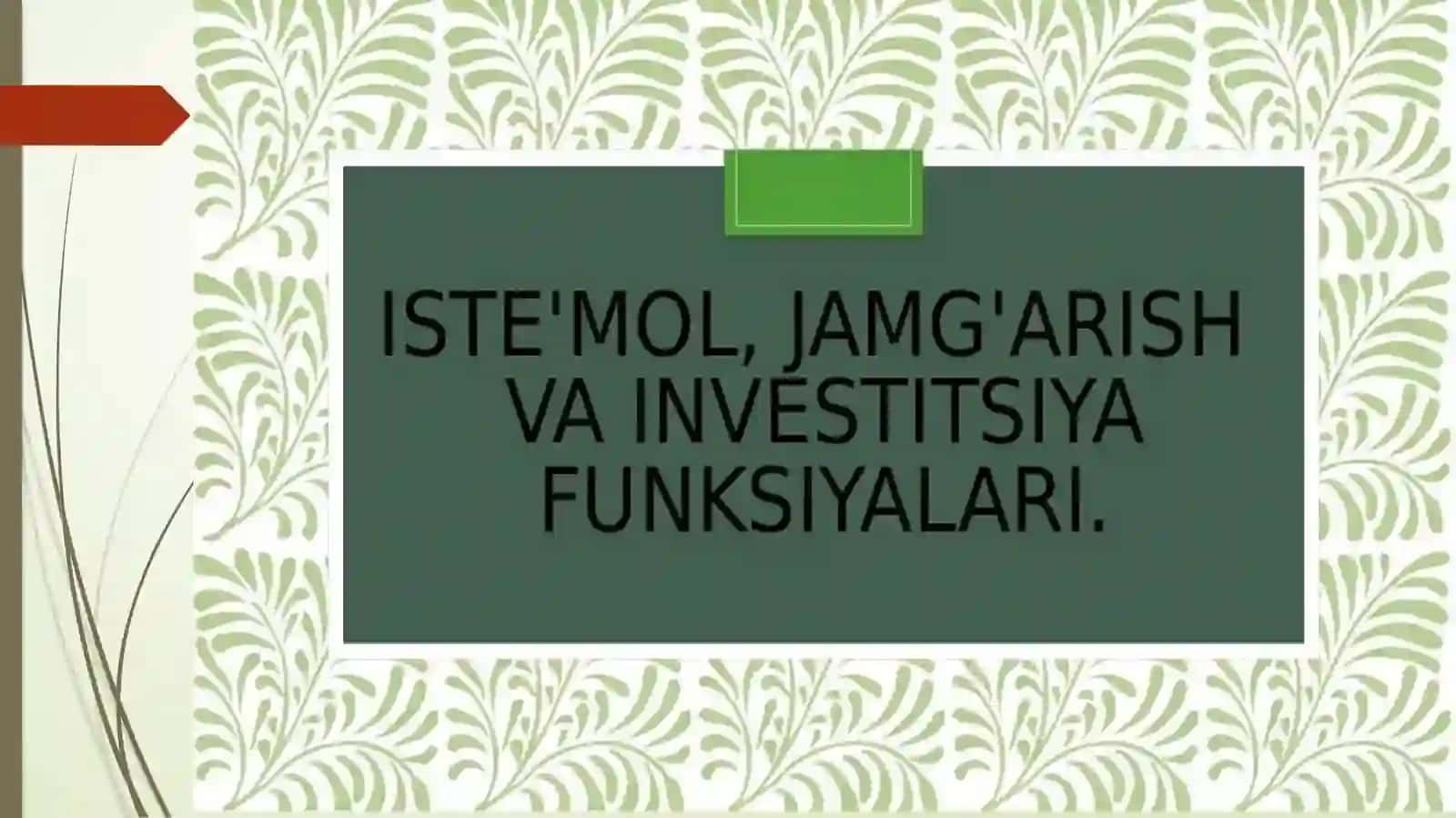 Iste’mol va jamg'arishning grafiklari va funksiyalari 2