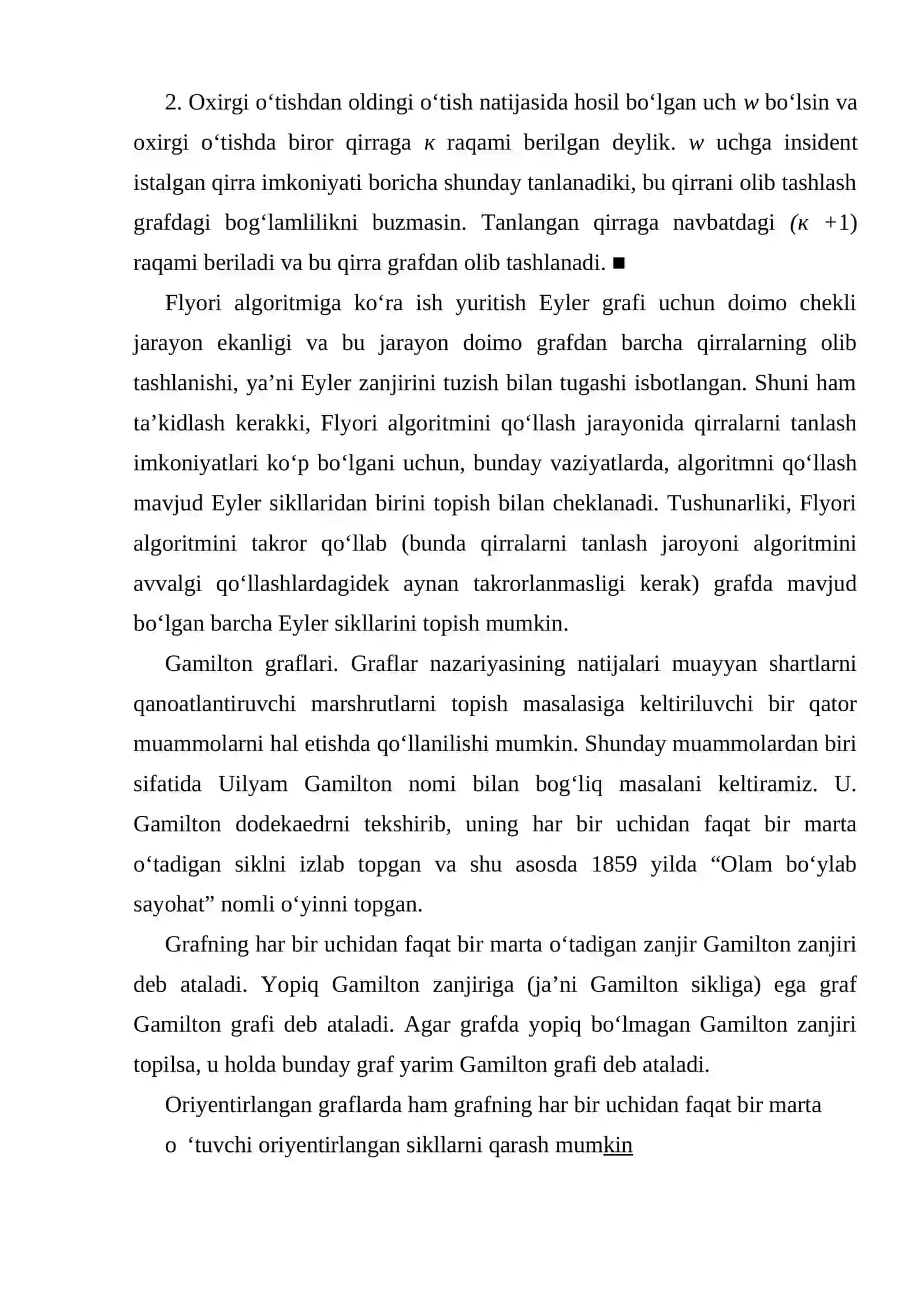 Yarim Eyler grafi Eyler grafidan nimasi bilan farq qiladi? 2