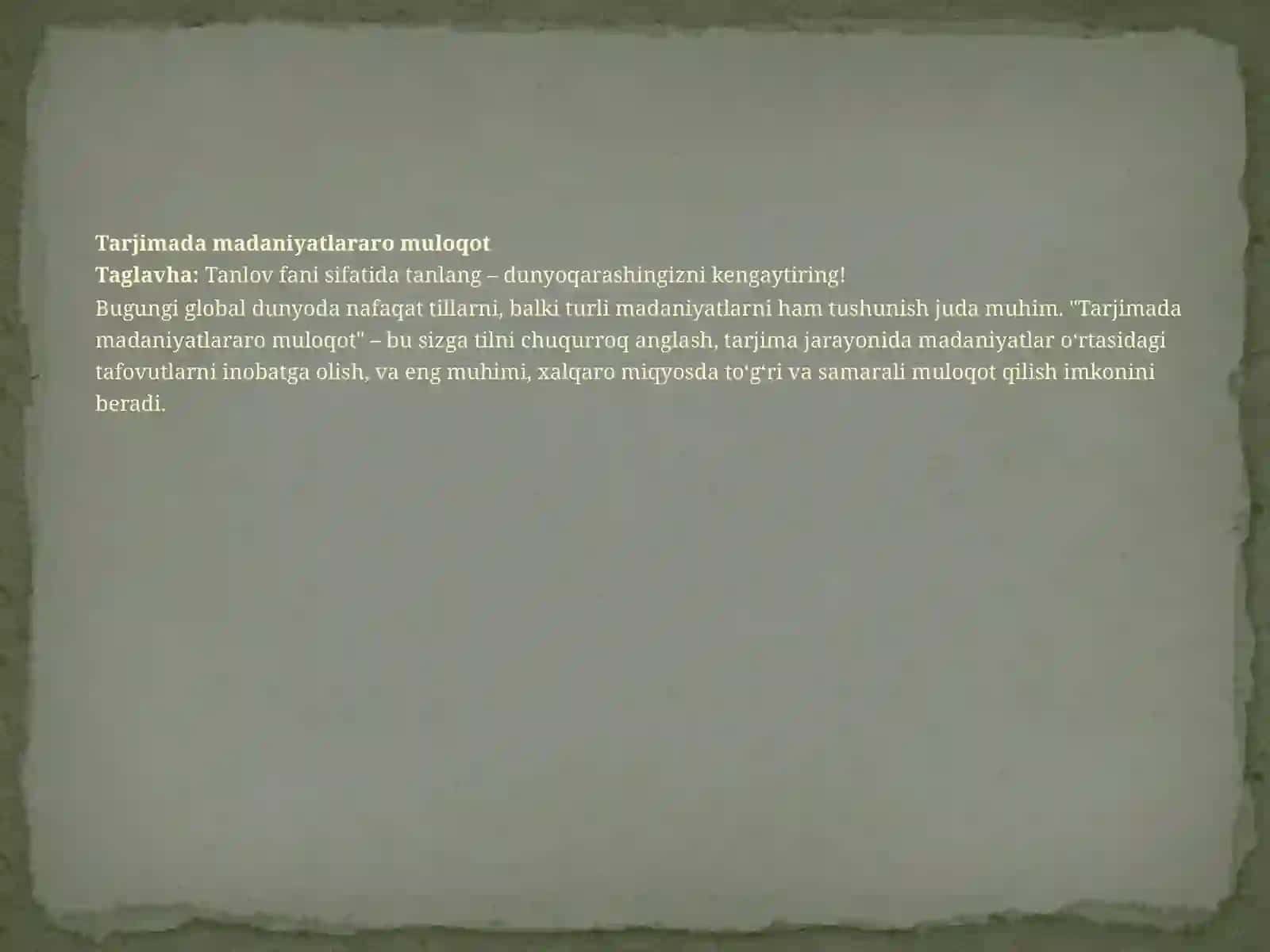 Tarjimada madaniyatlararo muloqot 2