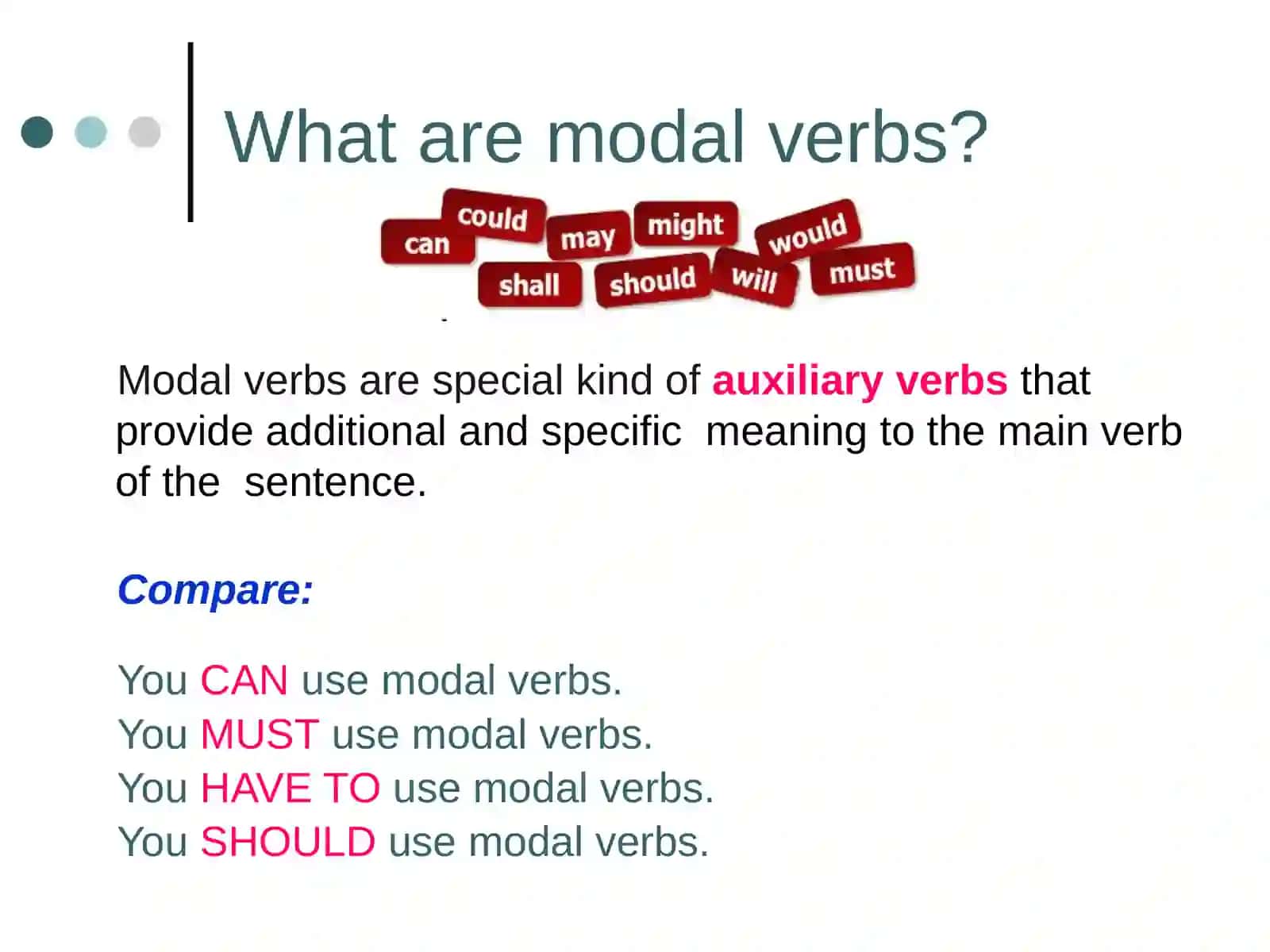 What are modal verbs? 2