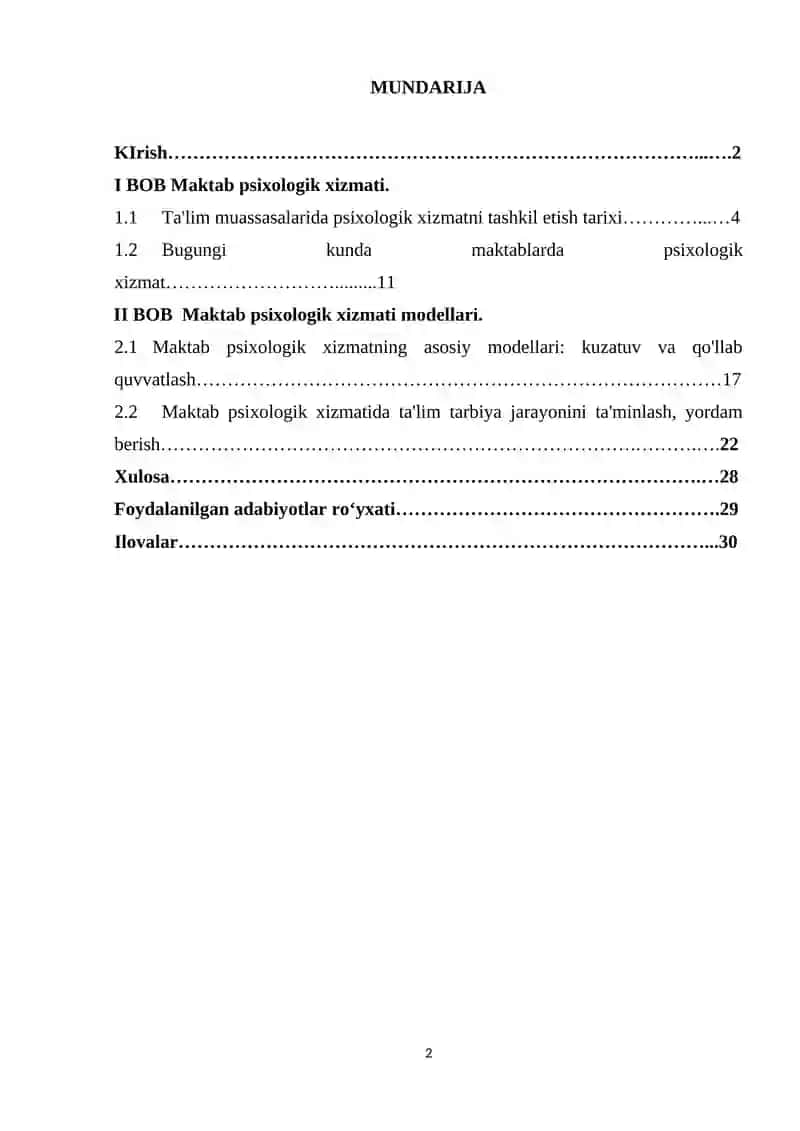Psixologik xizmatning O’zbekistondagi rivojlanish tarixi 2