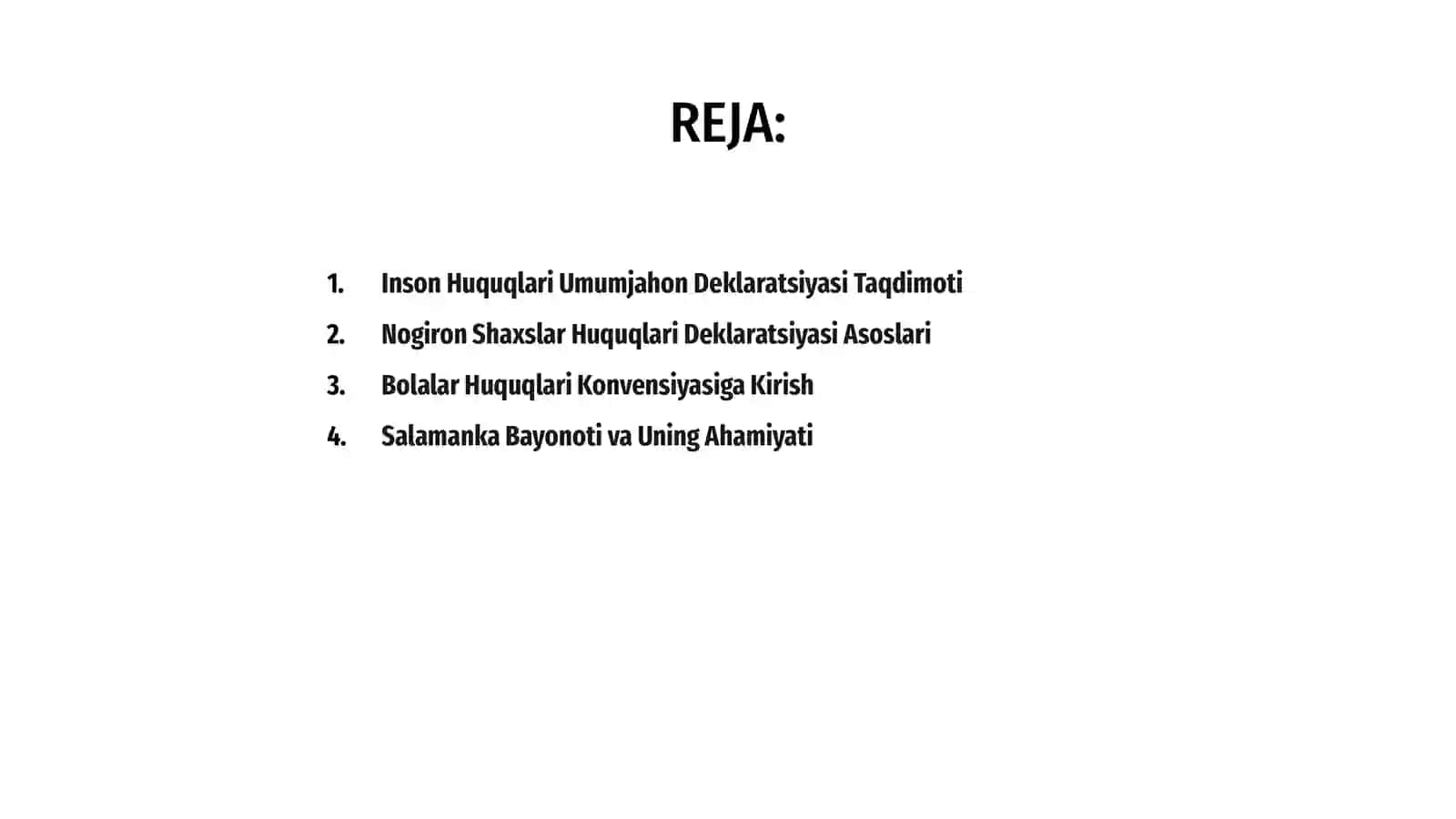Inson Huquqlari Umumjahon Deklaratsiyasi Taqdimoti 2