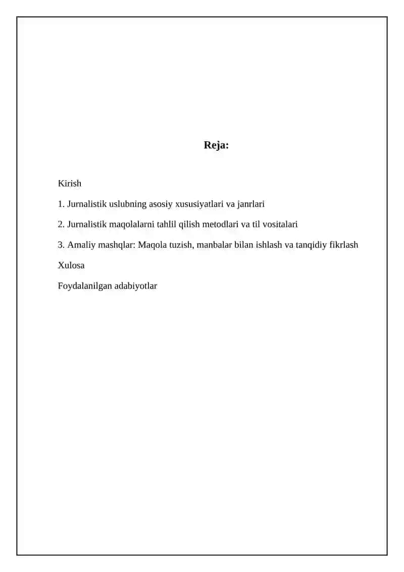Publististik nutq uslubi. Publististik maqolalar bilan tanishish va tahlil qilish 2